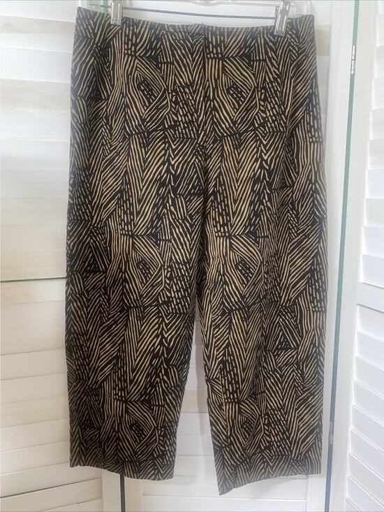 White Stag Pants - White Stag Cropped Pants Women's 14 Multicolor Animal Print Cotton Stretch
